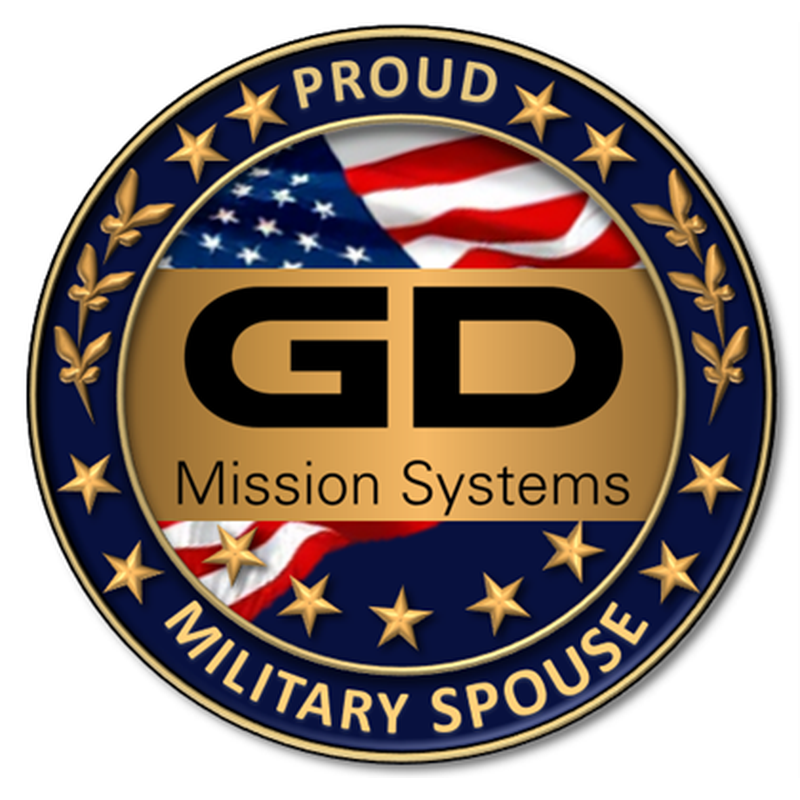 GENERAL DYNAMIC  MISSION SYSTEMS - PROUD MILITARY SPOUSE LAPEL PIN